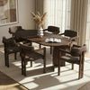 Elegant 7-Piece Dining Table & Chairs Set, Milano Walnut & Dark Walnut | 100% Melamine Coated, Easy Clean Fabric, Perfect for Modern Dining Bild 2