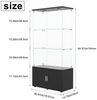 Simurq Glasvitrine Standvitrine aus Glas mit LED, Vitrinenschrank Schrank für Sammlung (Glas Vitrine mit 2 Glastür und 3 Lagen, Glasschrank mit Schloss) Vitrine aus Glas, perfekt für Sammler, Sammelvitrine Bild 2