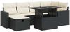 vidaXL 7-tlg. Garten-Sofagarnitur mit Kissen Schwarz Poly Rattan 3327816 Bild 2