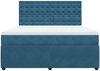 vidaXL Boxspringbett mit Matratze Dunkelblau 180x200 cm Samt 3292422 Bild 4