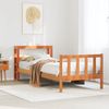 Einzelbettgestell Design für Erwachsene mit Kopfteil ohne Matratze Wachsbraun 100x200 cm d3107e Bild 2