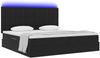 vidaXL Bett mit Stauraum und LED mit LED Schwarz 200 x 200 cm Samt 3372809 Bild 3