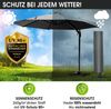 BRAST Alu Sonnenschirm Ampelschirm Ø360cm Grau + Schützhülle UV-Schutz 80+ wasserabweisend mit Kurbelvorrichtung drehbar schwenkbar & höhenverstellbar Bild 4