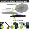 BRAST Alu Sonnenschirm Ampelschirm Ø360cm Grau + Schützhülle UV-Schutz 80+ wasserabweisend mit Kurbelvorrichtung drehbar schwenkbar & höhenverstellbar Bild 5