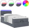 vidaXL Ottoman-Bett mit Matratze & LEDs Dunkelgrau 100x200 cm Samt 3312603 Bild 5