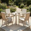 Merax Gartenlounge-Set für 4 Personen, Garten-Essgruppe Gartenmöbel-Set mit Tisch & 4 Stühlen, (Wetterfestes Loungegruppe, 5-tlg), Textilene Sitzfläche & WPC Tischplatte in Holzoptik Bild 2
