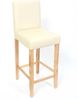 2er-Set Barhocker Barstuhl M37 Kunstleder ~ creme, helle Füße Bild 4