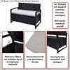 Poly-Rattan 2er Sitzbank HWC-F39, Gartenbank Truhenbank, Staufach Aufbewahrung Sitzkissen ~ anthrazit, Kissen creme Bild 2
