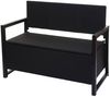 Poly-Rattan 2er Sitzbank HWC-F39, Gartenbank Truhenbank, Staufach Aufbewahrung Sitzkissen ~ anthrazit, Kissen creme Bild 4