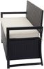 Poly-Rattan 2er Sitzbank HWC-F39, Gartenbank Truhenbank, Staufach Aufbewahrung Sitzkissen ~ anthrazit, Kissen creme Bild 5