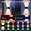 Quntis LED Solarleuchte wandleuchten Solarlampen, solarleuchten für außen garten 13 Farb IP65, LED fest integriert, Warmweiß, starker Akku mit großen Panel, Warmweiß/Kaltweiß/RGB Balkon Zaun Mauer Bild 2