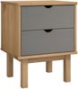 vidaXL Nachttisch OTTA Braun & Grau 45x39x57 cm Massivholz Kiefer 348577 Bild 2