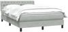 vidaXL Boxspringbett mit Matratze Hellgrau 160x210 cm Samt 3316503 Bild 3