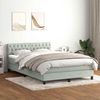 vidaXL Boxspringbett mit Matratze Hellgrau 160x210 cm Samt 3316503 Bild 1