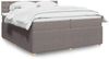 vidaXL Boxspringbett mit Matratze Taupe 200x200 cm Stoff 3287581 Bild 1