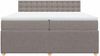vidaXL Boxspringbett mit Matratze Taupe 200x200 cm Stoff 3287581 Bild 4