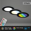 BRILONER - 3er Set Bad Einbaustrahler LED mit Fernbedienung, einstellbar von warmweiß bis kaltweiß, buntes RGB+W Licht, LED Spot, Deckenspots, LED Spots, Einbauleuchten, 92x45 mm, Schwarz Bild 4