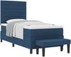vidaXL Boxspringbett mit Kopfteil Blau 90 x 200 cm Stoff 3343966 Bild 2