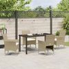 vidaXL Garten Essgruppe mit Kissen 5 pcs Beige Poly-Rattan 3379739 Bild 4