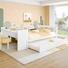 Bett 140x200 cm mit Schreibtisch und Ausziehbett aus Kiefernholz – platzsparendes, vielseitiges Design Bild 1