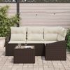 vidaXL Gartensofa-set mit Kissen 5 pcs Braun und Creme Poly-Rattan 3355377 Bild 3