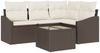 vidaXL Gartensofa-set mit Kissen 5 pcs Braun und Creme Poly-Rattan 3355377 Bild 2