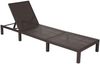 Poly-Rattan Sonnenliege HWC-A51, Relaxliege Gartenliege Liege ~ Premium braun, Kissen creme Bild 5