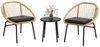 Outsunny Gartenlounge-Set 3-tlg. Rattan Gartenmöbel-Set Balkonmöbel-Set mit Couchtisch 2 Stühlen, (Sitzgarnitur, 3-tlg, Gartensitzgruppe), für Balkon, Terrasse, Polyester, Gelb Bild 2
