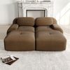Modulares Ecksofa Cordsamt ergonomisch, mit Fußstütze, 32D Schaumstoff, geschwungene Armlehnen, kein Aufbau, vakuumverpackt Bild 3