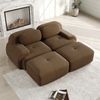 Modulares Ecksofa Cordsamt ergonomisch, mit Fußstütze, 32D Schaumstoff, geschwungene Armlehnen, kein Aufbau, vakuumverpackt Bild 2