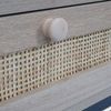 Couchtisch HWC-M41, Wohnzimmertisch Tisch Beistelltisch Sofatisch, Schublade, Kubu Rattan Holz Melamin, Eiche-Optik Bild 5
