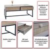 Couchtisch HWC-M41, Wohnzimmertisch Tisch Beistelltisch Sofatisch, Schublade, Kubu Rattan Holz Melamin, Eiche-Optik Bild 2
