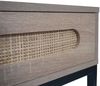 Couchtisch HWC-M41, Wohnzimmertisch Tisch Beistelltisch Sofatisch, Schublade, Kubu Rattan Holz Melamin, Eiche-Optik Bild 4