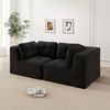 Flieks 2-Sitzer Modulares Sofa, Cloud Sofa Cord rahmenlos, Lounge Sofa bodennah, mit breiten Armlehnen, Schwarz Bild 2