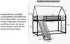 Etagenbett, Twin über Twin, mit Rutsche, Haus-Form Bettgestell, mit Leiter, kein Boxspring erforderlich, Holz/Metall Bild 4