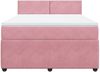 vidaXL Boxspringbett mit Matratze Rosa 140x190 cm Samt 3287733 Bild 4