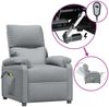 vidaXL Elektrischer Massagesessel Verstellbar Hellgrau Stoff [3073827] Bild 2