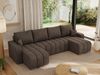 U-förmiges Ecksofa mit Schlaffunktion und Bettkasten, Couch U-form - KIRASSO U - Braun Velours Bild 4