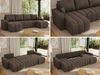 U-förmiges Ecksofa mit Schlaffunktion und Bettkasten, Couch U-form - KIRASSO U - Braun Velours Bild 2