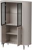 Selsey 'Zante' Vitrine 4-türig, geriffelt mit Glastür, graubeige, ca. 155 x 112 x 40 cm Bild 4