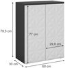 Midischrank Edge Schwarz 60 x 79.5 cm mit 2 Türen und 3 Fächer Vicco Bild 3