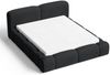 GRAINGOLD Aubi Polsterbett 140x200, Doppelbett mit Bettkasten, Velour-Stoff, Schwarz Bild 4