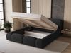 GRAINGOLD Aubi Polsterbett 140x200, Doppelbett mit Bettkasten, Velour-Stoff, Schwarz Bild 5