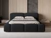 GRAINGOLD Aubi Polsterbett 140x200, Doppelbett mit Bettkasten, Velour-Stoff, Schwarz Bild 3