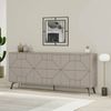 Dmora Kommode Africo, Wohnzimmerbuffet, Wohnzimmer-Sideboard, Moderne Küchen-Speisekammer, 184x35h77 cm, Zement Bild 2