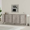 Dmora Kommode Africo, Wohnzimmerbuffet, Wohnzimmer-Sideboard, Moderne Küchen-Speisekammer, 184x35h77 cm, Zement Bild 5