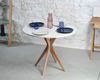 Ragaba runder Esstisch, MDF & Massives Eschenholz, Weiß, Ø 80 cm Bild 4
