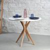 Ragaba runder Esstisch, MDF & Massives Eschenholz, Weiß, Ø 80 cm Bild 2