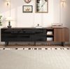 TV-Schrank mit 4 Hochglanz-Türen und Holzoptik, 180x38x50 cm, Schwarz/Natur Bild 4
