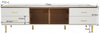 TV-Schrank 170 x 37 x 47,5 cm aus Spanplatte in Weiß mit Marmormuster, LED & Glas Bild 3